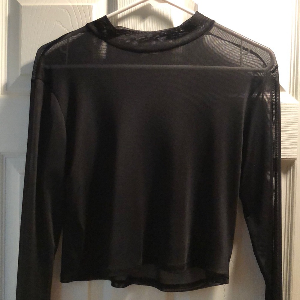 Trendy Sheer Black Crop